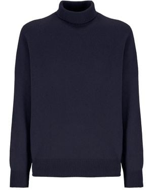 Laneus Knitted Turtleneck - Blue