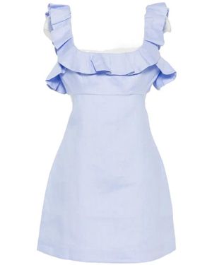 Zimmermann Ruffled Cut-Out Mini Dress - Blue