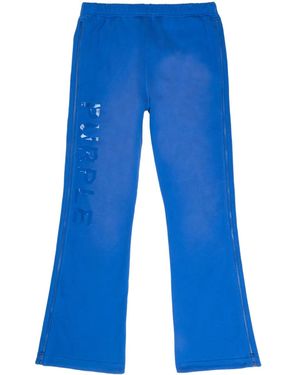 Purple Brand Logo-Print Track Trousers - Blue
