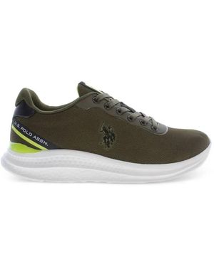 U.S. POLO ASSN. Logo-Patch Lace-Up Trainers - Green