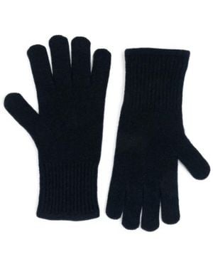 ABSOLUT CASHMERE Ribbed-Cuff Gloves - Black