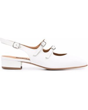 CAREL PARIS Peche Buckled Slingback Court Shoes - White