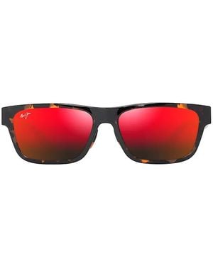 Maui Jim Gafas De Sol Keola Con Efecto De Carey Y Montura Rectangular - Rojo