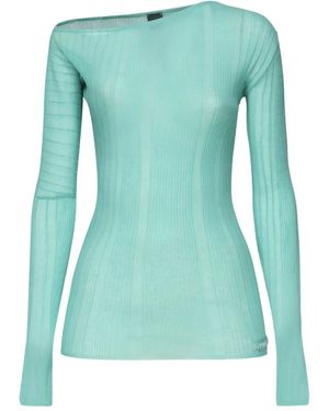 Pinko Ribbed Long-Sleeve Top - Green