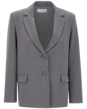 Kaos Flap-Pocket Single-Breasted Blazer - Grey