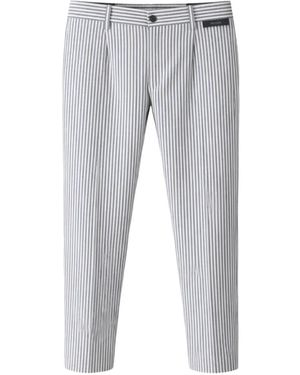 Michael Coal Vertical-Stripe Pleated Pants - Gray