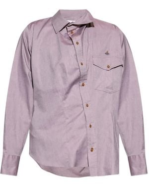 Vivienne Westwood Camicia Con Ricamo Orb - Viola