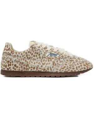 Autry Windspin Animal-Print Sneakers - White