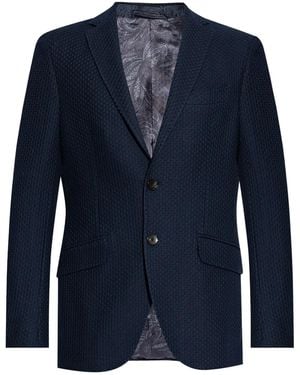 Etro ノッチドラペル シングルジャケット - ブルー