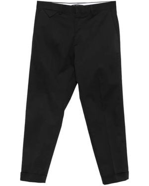 Low Brand Cooper T1.7 Pressed-Crease Turn-Up Trousers - Black