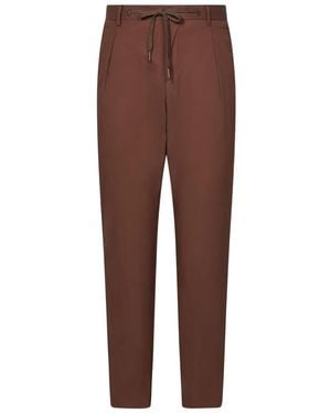 Franzese Collection Stefano De Martino Pleated Drawstring Trousers - Brown