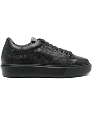 Giuliano Galiano Pebbled Leather Low-Top Trainers - Black