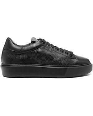 Giuliano Galiano Pebbled Leather Low-Top Trainers - Black