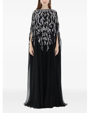 Dina Melwani Robe Longue À Ornements - Black