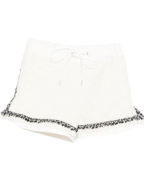 Sacai Boucle-Trim Shorts - White