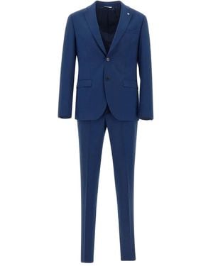 Manuel Ritz Single-Breasted Suit - Blue