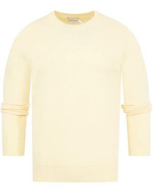 Moncler Leather Logo Wool Jumper - White