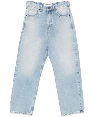 Amaranto Faded-Effect Wide-Leg Jeans - Blue