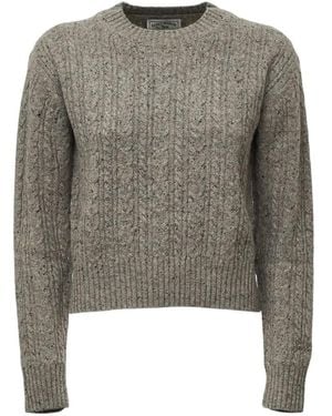 MC2 Saint Barth Greige Lalia Donegal Wool Blend Crewneck Knit Sweater - Grey