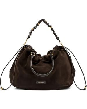 Gianni Chiarini Large Morgana Drawstring Tote Bag - Black
