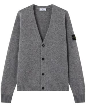 Stone Island 5100046 Baby Alpaca Blend Cardigan - Gray