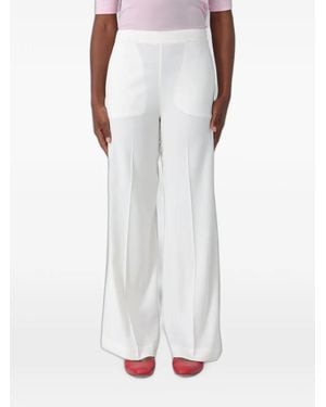 Hanita Pressed-Crease Palazzo Trousers - White