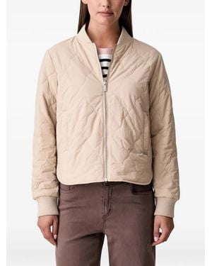Scotch & Soda Reversible Quilted Bomber Jacket - Natural