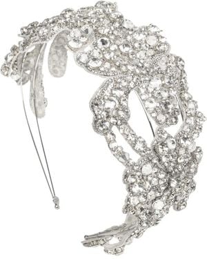 Jennifer Behr Crystal Embellished Tressa Headband - White