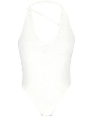 Laneus Knitted Swimsuit - White