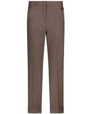 Liu Jo Straight-Leg Mélange Fabric Pants - Brown
