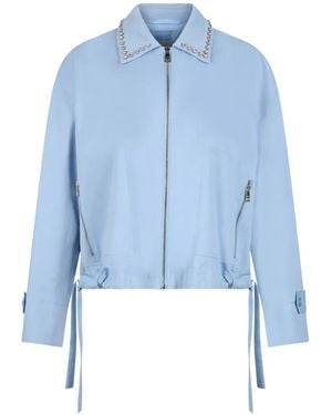 Liu Jo Bejewelled Bomber Jacket - Blue