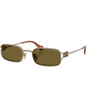 Miu Miu Rectangle-Frame Sunglasses - Green