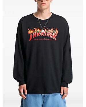 Thrasher Fuego Long-Sleeve T-Shirt - Black