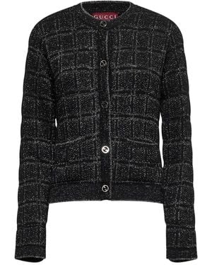 Gucci Karierter Cardigan mit GG - Schwarz