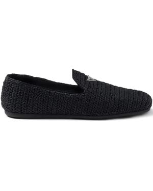 Prada Woven Slippers - Black