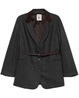 Semicouture Blazer Con Cintura - Nero