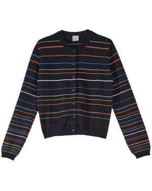 Paul Smith Multi-Stripe Cotton Cardigan - Blue