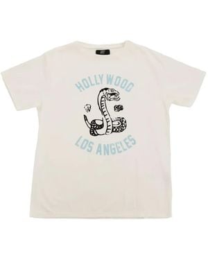 HTC T-Shirt American Snake Con Stampa Grafica - Bianco