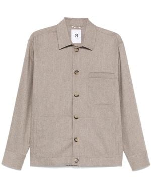 PT Torino Spread-Collar Shirt Jacket - Natural