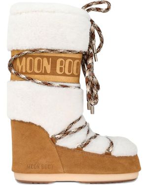 Moon Boot Lab69 Icon Logo Lace-Up Boots - Bianco