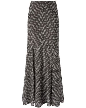 Missoni Zigzag Lamé Flared Maxi Skirt - Grey