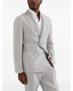 Brunello Cucinelli Tailleur À Carreaux - Gris