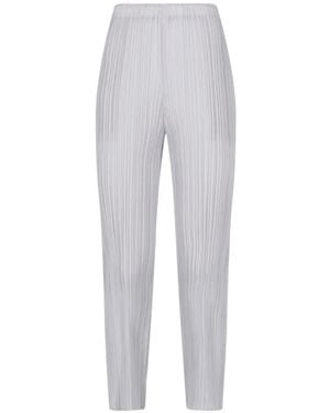 Pleats Please Issey Miyake Plissierte Hose - Weiß