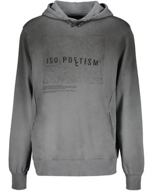 ISO.POETISM Drawstring-Hood Graphic Hoodie - Grey