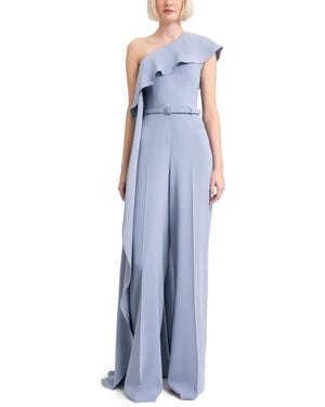 Gemy Maalouf One-Shoulder Ruffled Jumpsuit - Blue
