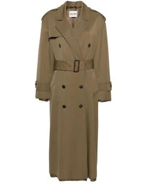 Miu Miu Trench Long À Bords Francs - Neutre