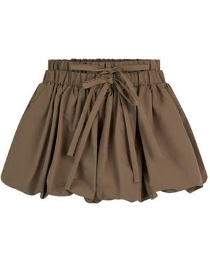 Monse Ruched Bubble Mini Skirt - Brown