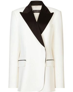 Dolce & Gabbana Peak-Lapel Single-Breasted Blazer - White