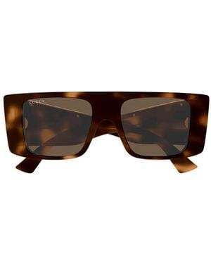 Gucci Square Full-Rim Sunglasses - Brown