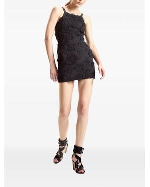 Cynthia Rowley Appliqué Floral-Detail Mini Dress - Black